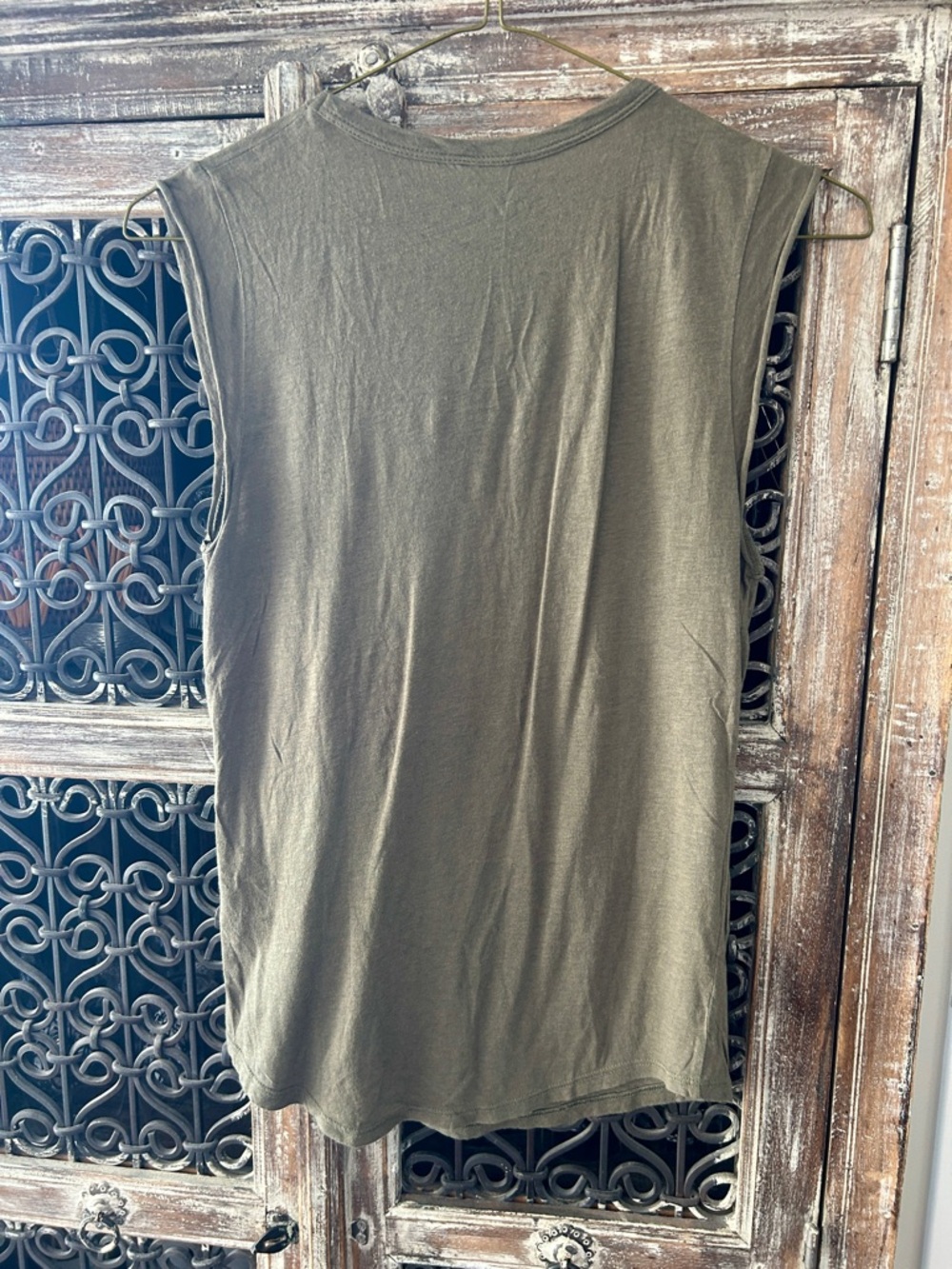 Zadig & Voltaire Olive Green V-Neck Embellished Skull Tank - Picture 4 of 5